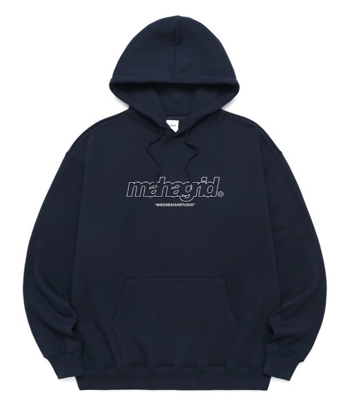 MAHAGRID(マハグリッド)の「【mahagrid】THIRD LOGO HOODIE / マハグリッド サード ロゴ フーディー 裏起毛(パーカー・メンズ・チャコールグレー/ブラック/グレー/ブルー/クリーム/オレンジ/ネイビー/グリーン・SMALL/MEDIUM/LARGE/X-LARGE)」の7枚目の写真