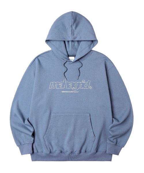 MAHAGRID(マハグリッド)の「【mahagrid】THIRD LOGO HOODIE / マハグリッド サード ロゴ フーディー 裏起毛(パーカー・メンズ・チャコールグレー/ブラック/グレー/ブルー/クリーム/オレンジ/ネイビー/グリーン・SMALL/MEDIUM/LARGE/X-LARGE)」の8枚目の写真