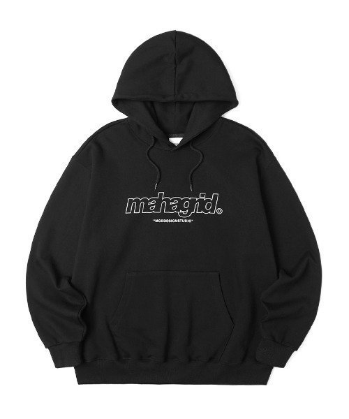 MAHAGRID(マハグリッド)の「【mahagrid】THIRD LOGO HOODIE / マハグリッド サード ロゴ フーディー 裏起毛(パーカー・メンズ・チャコールグレー/ブラック/グレー/ブルー/クリーム/オレンジ/ネイビー/グリーン・SMALL/MEDIUM/LARGE/X-LARGE)」の2枚目の写真