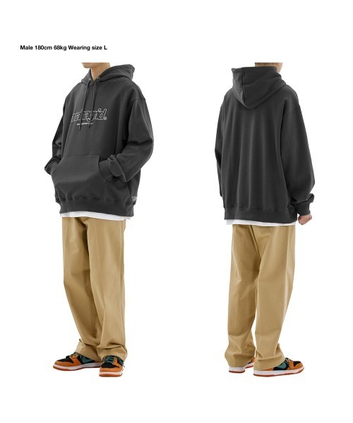 MAHAGRID(マハグリッド)の「【mahagrid】THIRD LOGO HOODIE / マハグリッド サード ロゴ フーディー 裏起毛(パーカー・メンズ・チャコールグレー/ブラック/グレー/ブルー/クリーム/オレンジ/ネイビー/グリーン・SMALL/MEDIUM/LARGE/X-LARGE)」の17枚目の写真