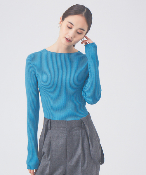 qualite（カリテ）の「【新型登場】シームレスクルーニット（ニット/セーター・レディース・ホワイト/オレンジ系その他/ブルー/ブラック・フリー）」の3枚目の写真