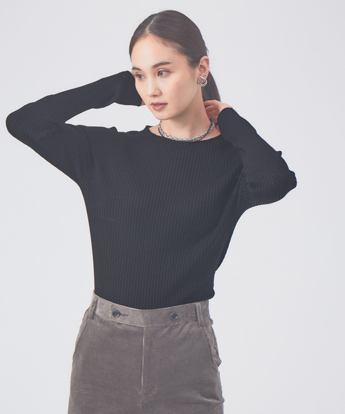 qualite（カリテ）の「【新型登場】シームレスクルーニット（ニット/セーター・レディース・ホワイト/オレンジ系その他/ブルー/ブラック・フリー）」の2枚目の写真