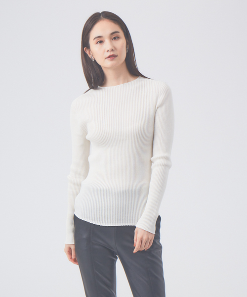 qualite（カリテ）の「【新型登場】シームレスクルーニット（ニット/セーター・レディース・ホワイト/オレンジ系その他/ブルー/ブラック・フリー）」の15枚目の写真