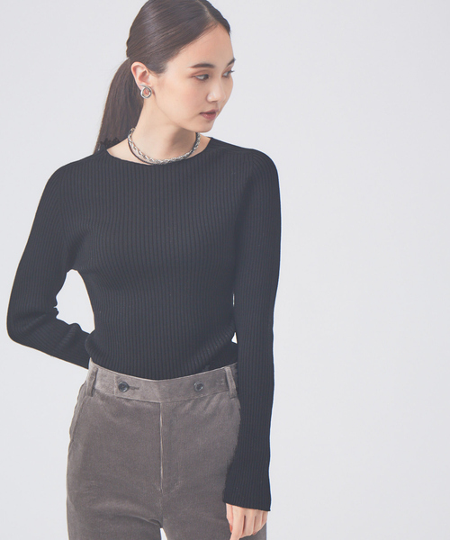 qualite（カリテ）の「【新型登場】シームレスクルーニット（ニット/セーター・レディース・ホワイト/オレンジ系その他/ブルー/ブラック・フリー）」の6枚目の写真