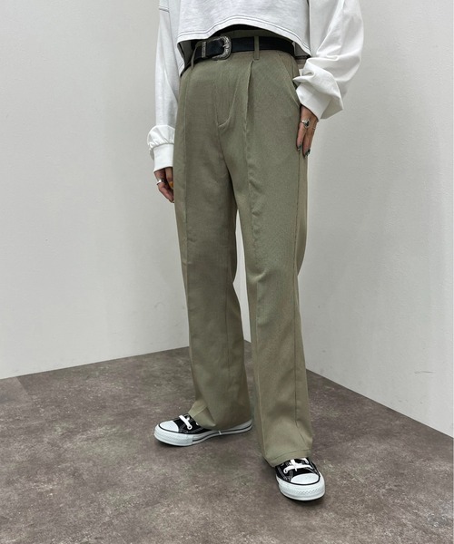 apres jour mignon(アプレジュールミニョン)の「チェックフレアパンツ【ZOZOTOWN限定アイテム】(その他パンツ・レディース・グリーン系その他/オレンジ系その他/イエロー系その他/カーキ・X-LARGE/MEDIUM/SMALL)」の5枚目の写真