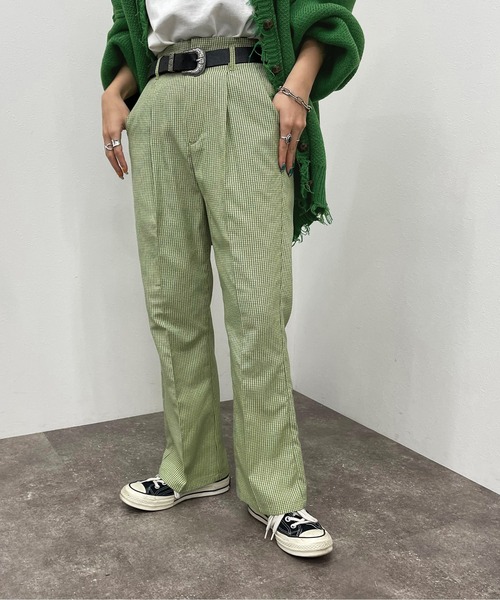 apres jour mignon(アプレジュールミニョン)の「チェックフレアパンツ【ZOZOTOWN限定アイテム】(その他パンツ・レディース・グリーン系その他/オレンジ系その他/イエロー系その他/カーキ・X-LARGE/MEDIUM/SMALL)」の20枚目の写真