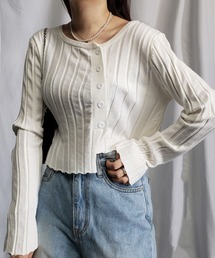 me+em select | リブニットショートボタンカーディガン(カーディガン/ボレロ)