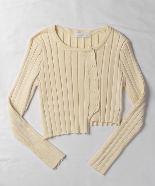 me+em select（ミームセレクト）の「リブニットショートボタンカーディガン（カーディガン/ボレロ・レディース・ホワイト/ブラック/ベージュ/グレー・FREE）」の20枚目の写真