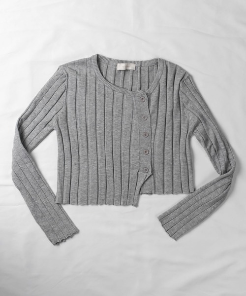 me+em select（ミームセレクト）の「リブニットショートボタンカーディガン（カーディガン/ボレロ・レディース・ホワイト/ブラック/ベージュ/グレー・FREE）」の16枚目の写真