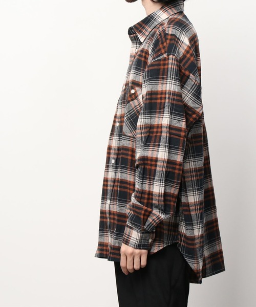 WEGO（ウィゴー）の「WEGO/ビッグシルエットネルシャツ（シャツ/ブラウス・メンズ・ベージュ系その他2/ブルー系その他2・MEDIUM/LARGE）」の3枚目の写真