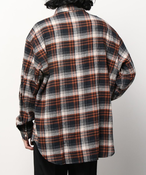 WEGO（ウィゴー）の「WEGO/ビッグシルエットネルシャツ（シャツ/ブラウス・メンズ・ベージュ系その他2/ブルー系その他2・MEDIUM/LARGE）」の4枚目の写真