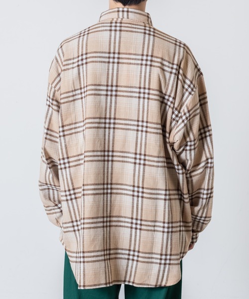 WEGO（ウィゴー）の「WEGO/ビッグシルエットネルシャツ（シャツ/ブラウス・メンズ・ベージュ系その他2/ブルー系その他2・MEDIUM/LARGE）」の14枚目の写真