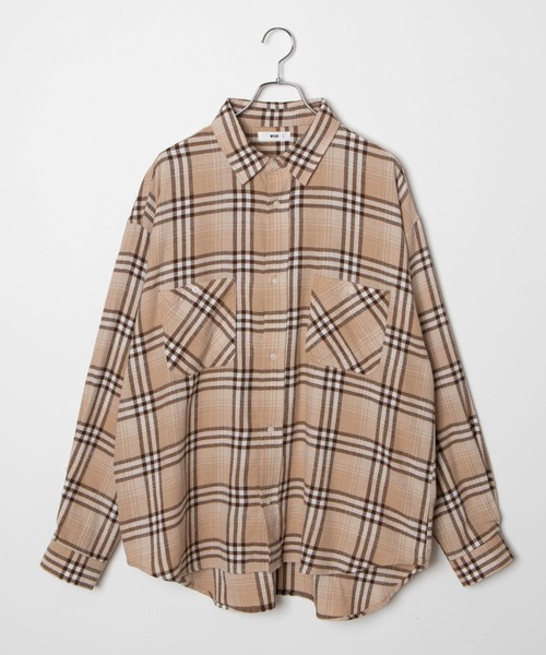 WEGO（ウィゴー）の「WEGO/ビッグシルエットネルシャツ（シャツ/ブラウス・メンズ・ベージュ系その他2/ブルー系その他2・MEDIUM/LARGE）」の16枚目の写真