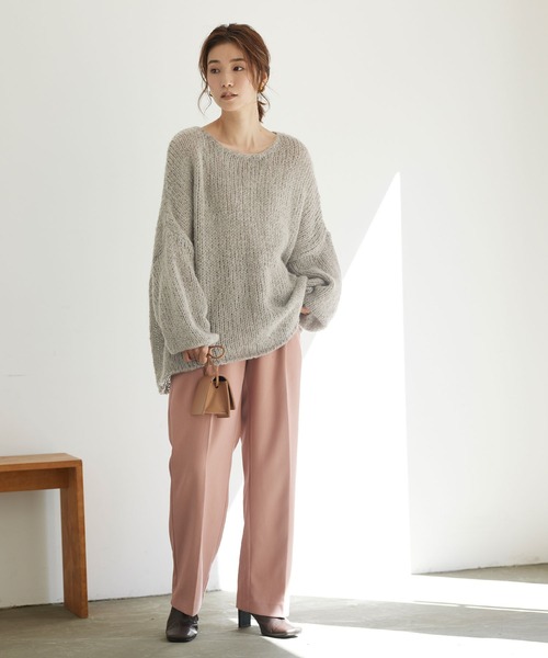 titivate（ティティベイト）の「ローゲージハンドライクニット（ニット/セーター・レディース・オフホワイト/ピンク/グリーン/グレイッシュベージュ/ブルー/モカ・S/M）」の10枚目の写真