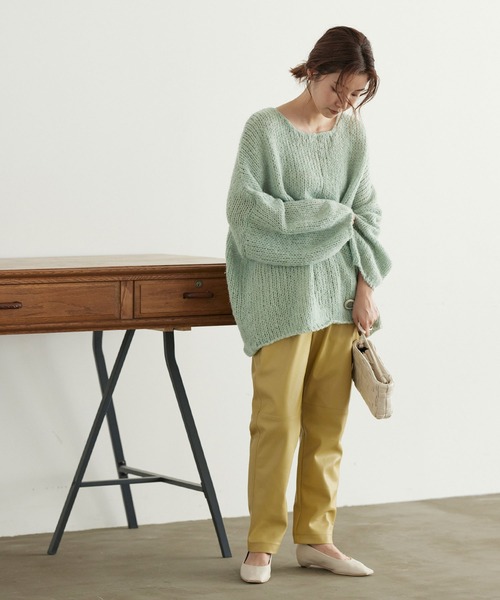 titivate（ティティベイト）の「ローゲージハンドライクニット（ニット/セーター・レディース・オフホワイト/ピンク/グリーン/グレイッシュベージュ/ブルー/モカ・S/M）」の13枚目の写真