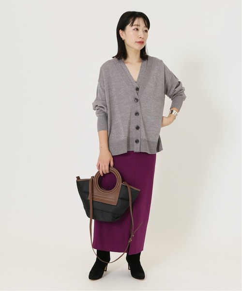 journal standard L'essage（ジャーナルスタンダードレサージュ）の「ラメVネックカーディガン◆（カーディガン/ボレロ・レディース・グレー/ブラウン/ブルー・フリー）」の4枚目の写真