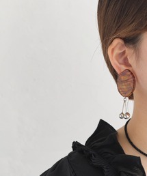 マーブル×メタルボールピアス/slice drop