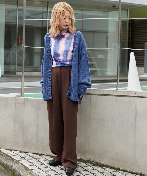 byYOUANCE（バイユアンス）の「タックストレートパンツ（その他パンツ・レディース・ピンク/グリーン/ブラウン/ライトイエロー/その他1・MEDIUM/SMALL）」の6枚目の写真