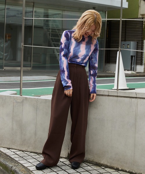 byYOUANCE（バイユアンス）の「タックストレートパンツ（その他パンツ・レディース・ピンク/グリーン/ブラウン/ライトイエロー/その他1・MEDIUM/SMALL）」の8枚目の写真