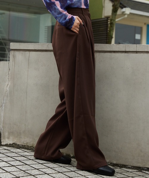 byYOUANCE（バイユアンス）の「タックストレートパンツ（その他パンツ・レディース・ピンク/グリーン/ブラウン/ライトイエロー/その他1・MEDIUM/SMALL）」の10枚目の写真