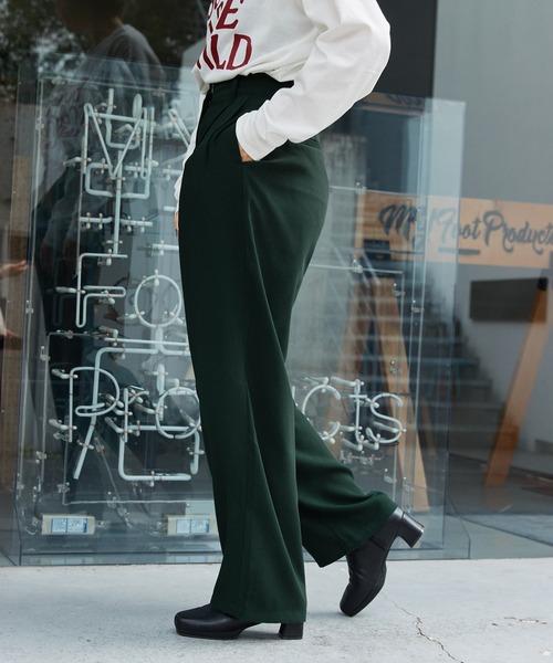 byYOUANCE（バイユアンス）の「タックストレートパンツ（その他パンツ・レディース・ピンク/グリーン/ブラウン/ライトイエロー/その他1・MEDIUM/SMALL）」の15枚目の写真