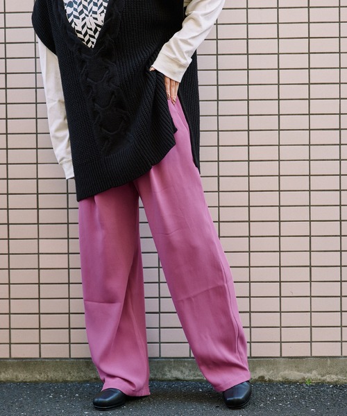 byYOUANCE（バイユアンス）の「タックストレートパンツ（その他パンツ・レディース・ピンク/グリーン/ブラウン/ライトイエロー/その他1・MEDIUM/SMALL）」の19枚目の写真