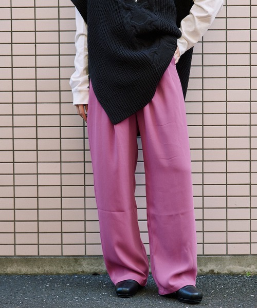 byYOUANCE（バイユアンス）の「タックストレートパンツ（その他パンツ・レディース・ピンク/グリーン/ブラウン/ライトイエロー/その他1・MEDIUM/SMALL）」の20枚目の写真