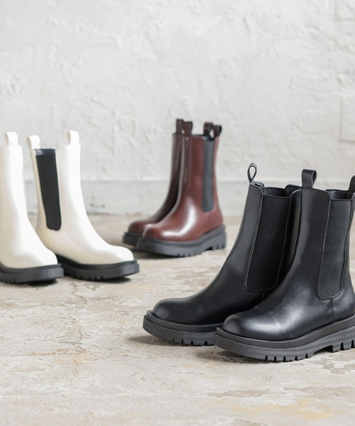 KOBE LETTUCE(コウベレタス)の「タンクソールサイドゴアミドルチェルシーブーツ(ブーツ・レディース・ブラック/ブラウン/アイボリー・LL/S/L/M)」の11枚目の写真