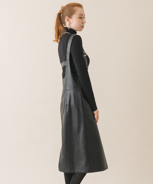 DOLLUPOOPS（ドールアップウップス）の「DOLL UP OOPS　フェイクレザージャンバースカート（ジャンパースカート・レディース・ブラック・FREE）」の8枚目の写真