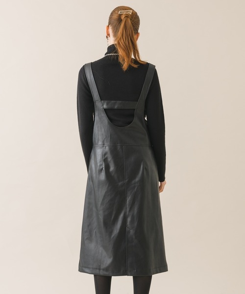 DOLLUPOOPS（ドールアップウップス）の「DOLL UP OOPS　フェイクレザージャンバースカート（ジャンパースカート・レディース・ブラック・FREE）」の9枚目の写真