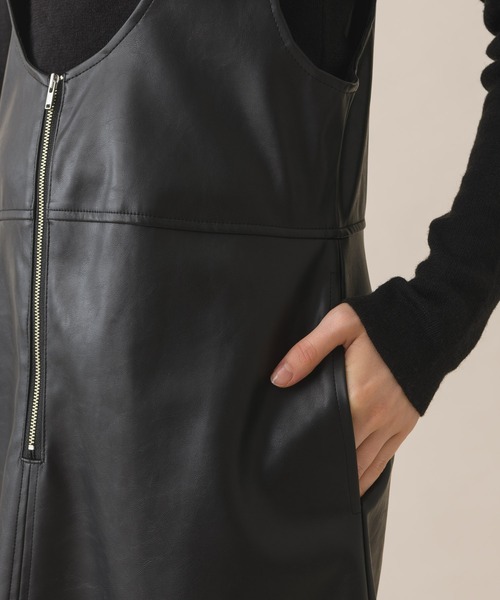 DOLLUPOOPS（ドールアップウップス）の「DOLL UP OOPS　フェイクレザージャンバースカート（ジャンパースカート・レディース・ブラック・FREE）」の12枚目の写真