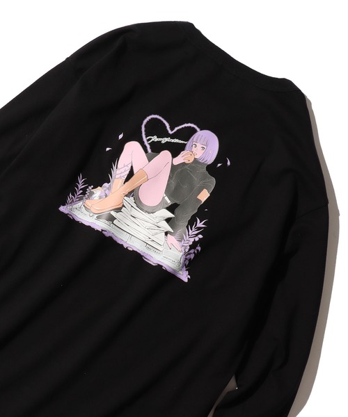 FRUIT OF THE LOOM（フルーツオブザルーム）の「【ROOPTOKYO限定】FRUIT OF THE LOOM/フルーツオブザルーム×Nah 描き下ろしイラスト  ロンT（Tシャツ/カットソー・レディース・グレー/ホワイト/ブラック・M/XL/L）」の15枚目の写真
