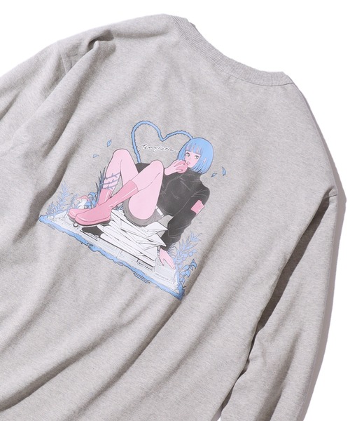 FRUIT OF THE LOOM（フルーツオブザルーム）の「【ROOPTOKYO限定】FRUIT OF THE LOOM/フルーツオブザルーム×Nah 描き下ろしイラスト  ロンT（Tシャツ/カットソー・レディース・グレー/ホワイト/ブラック・M/XL/L）」の18枚目の写真