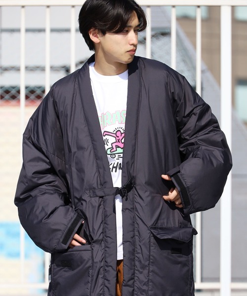 ZANTER JAPAN（ザンタージャパン）の「ZANTER JAPAN/ザンタージャパン ノーカラーロングジャケット ユニセックス（ダウンジャケット/コート・メンズ・ブラック/ネイビー/キャメル・FREE）」の9枚目の写真