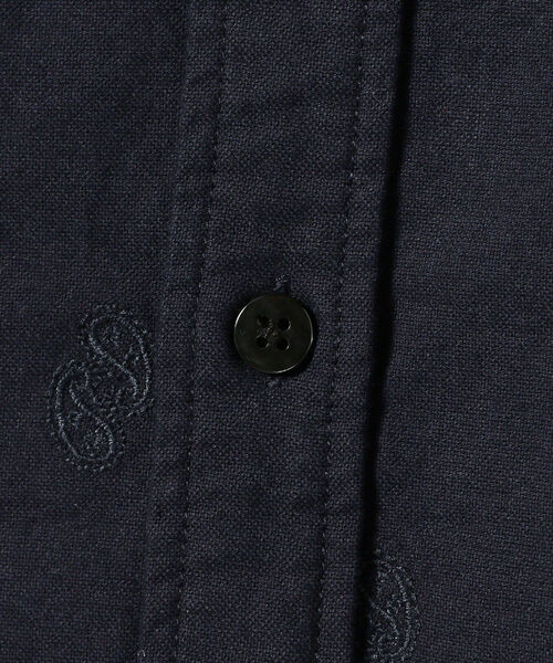 BEAMS LIGHTS（ビームスライツ）の「BEAMS LIGHTS / オックスフォード エンブロイダリー ボタンダウンシャツ（シャツ/ブラウス・メンズ・オフホワイト/ネイビー・SMALL/LARGE/MEDIUM）」の14枚目の写真