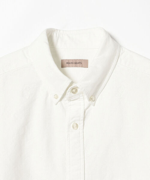 BEAMS LIGHTS（ビームスライツ）の「BEAMS LIGHTS / オックスフォード エンブロイダリー ボタンダウンシャツ（シャツ/ブラウス・メンズ・オフホワイト/ネイビー・SMALL/LARGE/MEDIUM）」の17枚目の写真