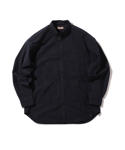 BEAMS LIGHTS（ビームスライツ）の「BEAMS LIGHTS / オックスフォード エンブロイダリー ボタンダウンシャツ（シャツ/ブラウス・メンズ・オフホワイト/ネイビー・SMALL/LARGE/MEDIUM）」の11枚目の写真