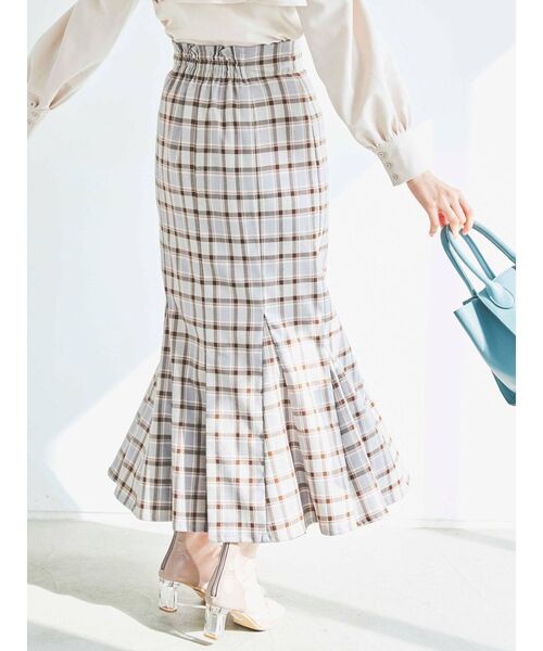 dazzlin（ダズリン）の「ハイウエストチェックマーメイドスカート（スカート・レディース・ブラック/パープル/グレー・SMALL/MEDIUM）」の6枚目の写真