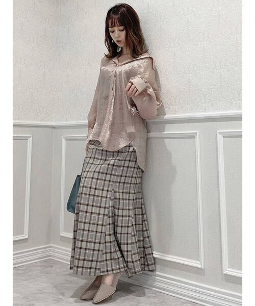 dazzlin（ダズリン）の「ハイウエストチェックマーメイドスカート（スカート・レディース・ブラック/パープル/グレー・SMALL/MEDIUM）」の19枚目の写真