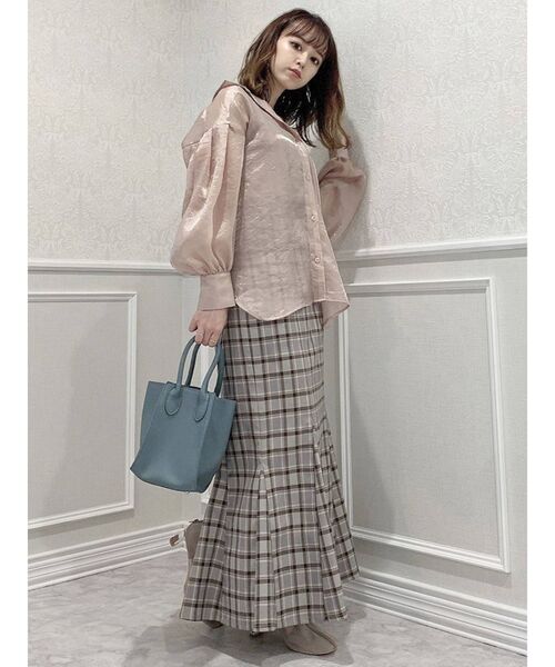 dazzlin（ダズリン）の「ハイウエストチェックマーメイドスカート（スカート・レディース・ブラック/パープル/グレー・SMALL/MEDIUM）」の21枚目の写真