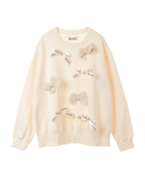 PINK HOUSE（ピンクハウス）の「リボンいっぱいトレーナー（スウェット・レディース・キナリ/レッド/ピンク・フリー）」の10枚目の写真