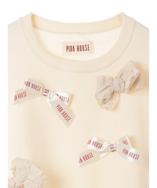 PINK HOUSE（ピンクハウス）の「リボンいっぱいトレーナー（スウェット・レディース・キナリ/レッド/ピンク・フリー）」の9枚目の写真