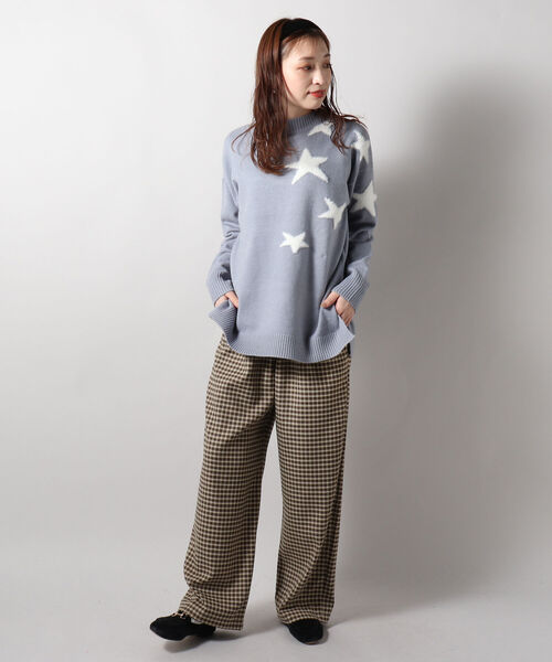 fredy repit（フレディレピ）の「星ジャガード ボトルネックプルオーバーニット（ニット/セーター・レディース・ブルー系その他4/ブラック系その他4/ベージュ系その他4・38）」の4枚目の写真