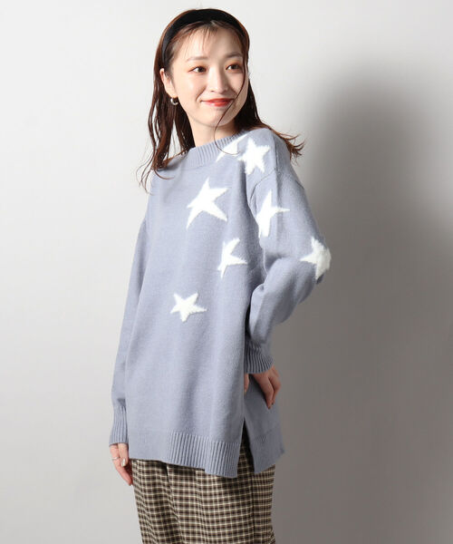 fredy repit（フレディレピ）の「星ジャガード ボトルネックプルオーバーニット（ニット/セーター・レディース・ブルー系その他4/ブラック系その他4/ベージュ系その他4・38）」の6枚目の写真