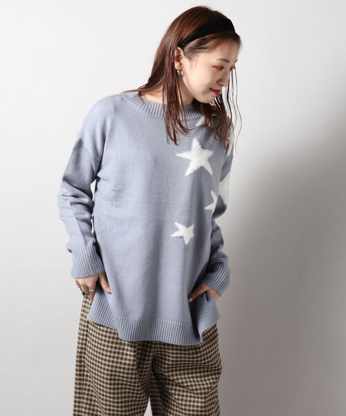 fredy repit（フレディレピ）の「星ジャガード ボトルネックプルオーバーニット（ニット/セーター・レディース・ブルー系その他4/ブラック系その他4/ベージュ系その他4・38）」の7枚目の写真