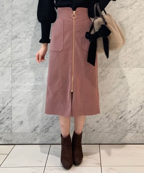 31 Sons de mode（トランテアン　ソン　ドゥ　モード）の「フロントファスナータイトスカート（スカート・レディース・サックスブルー/ピンク/クリーム・38/36）」の3枚目の写真