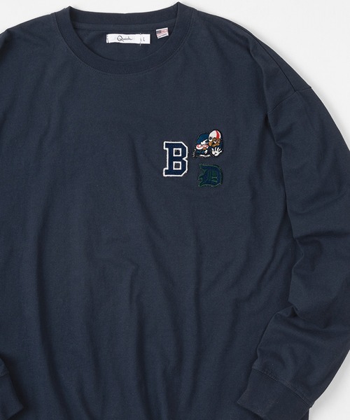 make a ray!(メイク ア レイ!)の「ビッグシルエット ワンポイント 刺繍ワッペン ロンT/USAコットン(Tシャツ/カットソー・メンズ・ホワイト/ブラック/ネイビー/ターコイズブルー/ホワイト系その他/グレイッシュベージュ・M/L)」の6枚目の写真