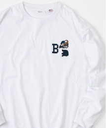 make a ray! | ビッグシルエット ワンポイント 刺繍ワッペン ロンT/USAコットン(Tシャツ/カットソー)