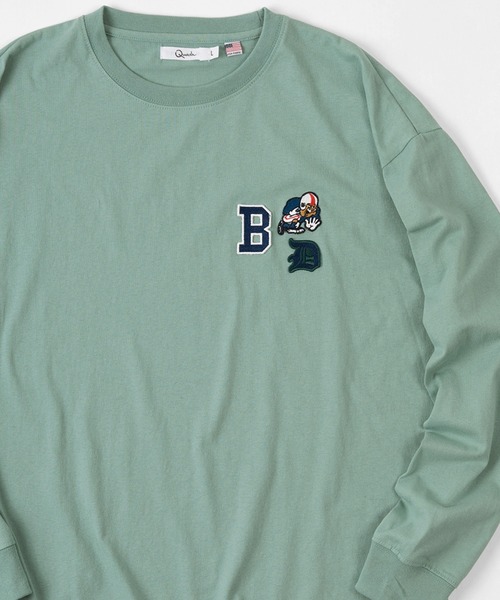 make a ray!(メイク ア レイ!)の「ビッグシルエット ワンポイント 刺繍ワッペン ロンT/USAコットン(Tシャツ/カットソー・メンズ・ホワイト/ブラック/ネイビー/ターコイズブルー/ホワイト系その他/グレイッシュベージュ・M/L)」の2枚目の写真