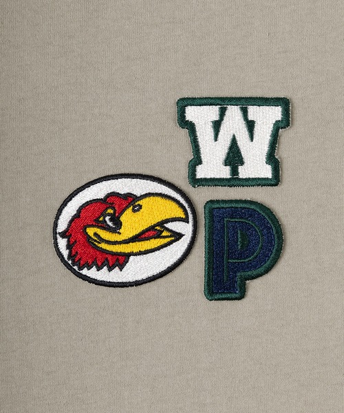 make a ray!(メイク ア レイ!)の「ビッグシルエット ワンポイント 刺繍ワッペン ロンT/USAコットン(Tシャツ/カットソー・メンズ・ホワイト/ブラック/ネイビー/ターコイズブルー/ホワイト系その他/グレイッシュベージュ・M/L)」の10枚目の写真